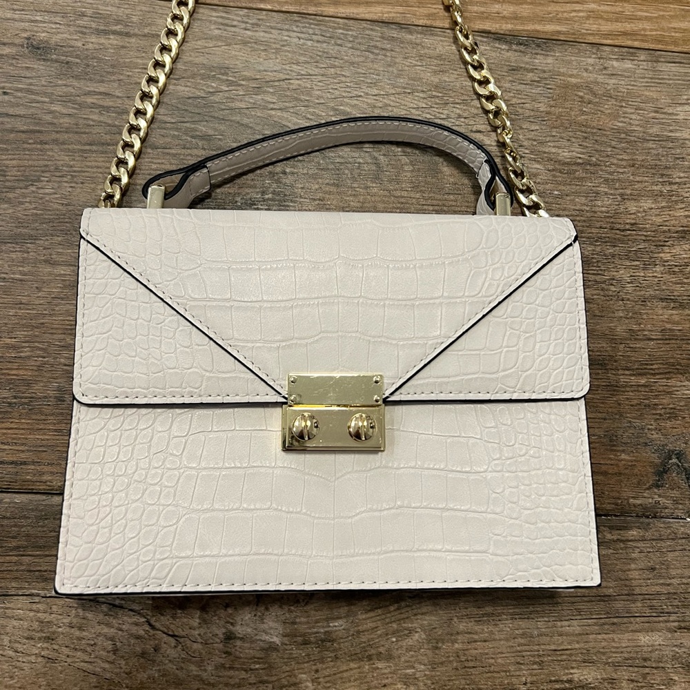 Express White Vegan Leather Purse